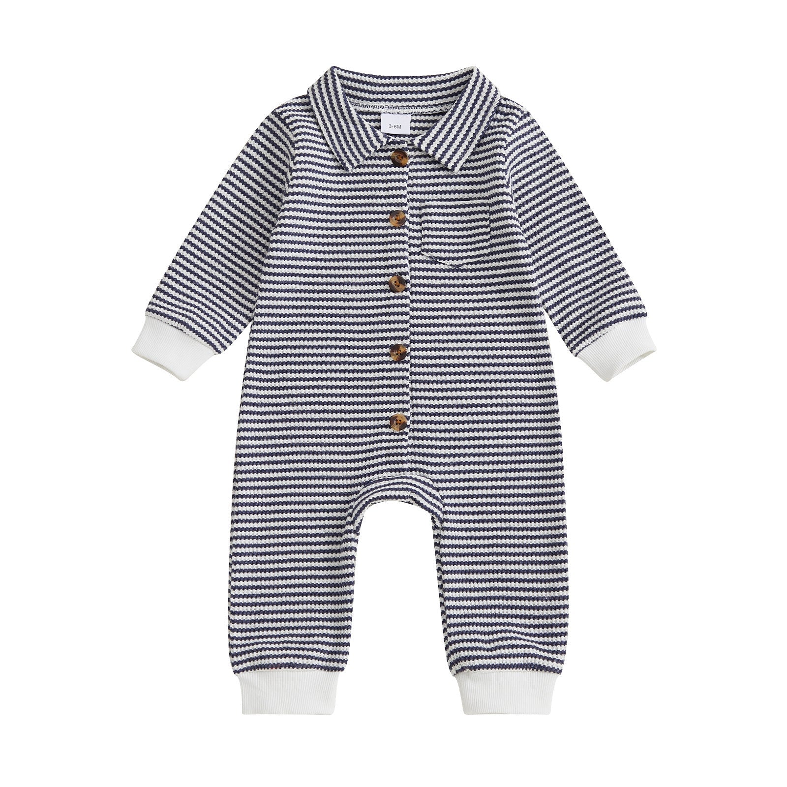 Babies' Jumpsuit Front Open Single-breasted Knitted Long Sleeve
