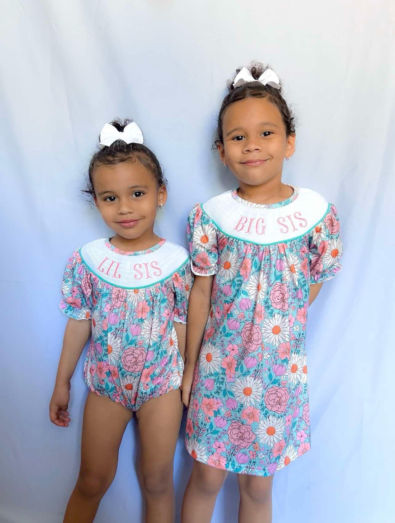 Smocked lil sis romper