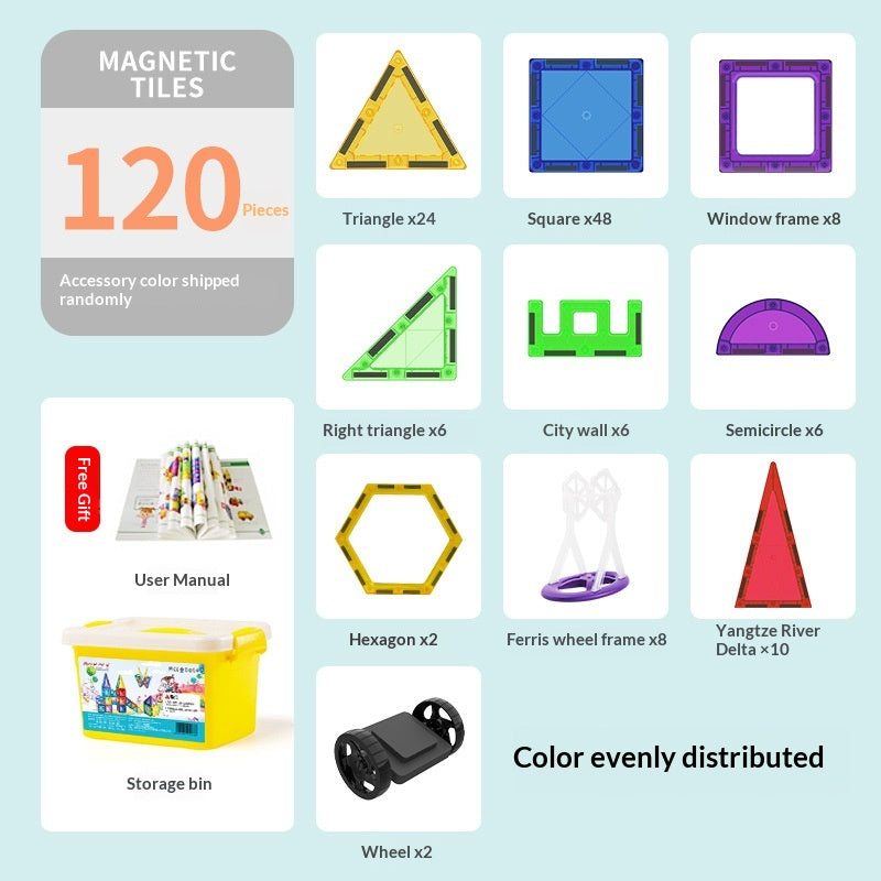 65cm Colorful Window Childrens Magnetic Building Toy  Educational Magnetic Blocks