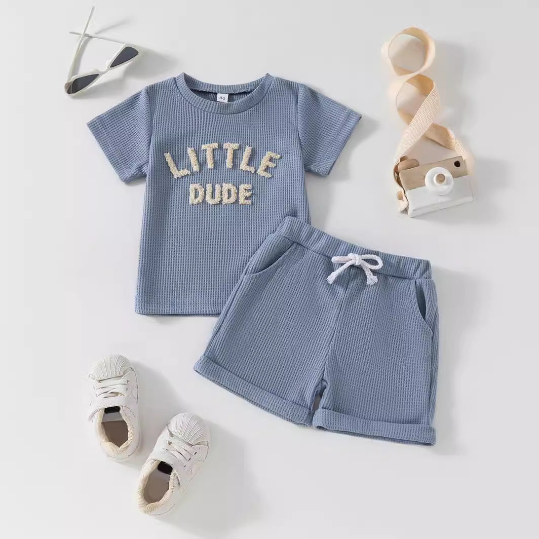 Baby Boy Short Sleeve Shorts Two-piece Set Casual And Comfortable Suit