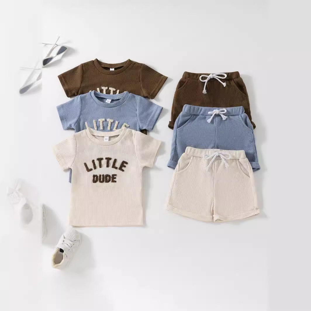 Baby Boy Short Sleeve Shorts Two-piece Set Casual And Comfortable Suit