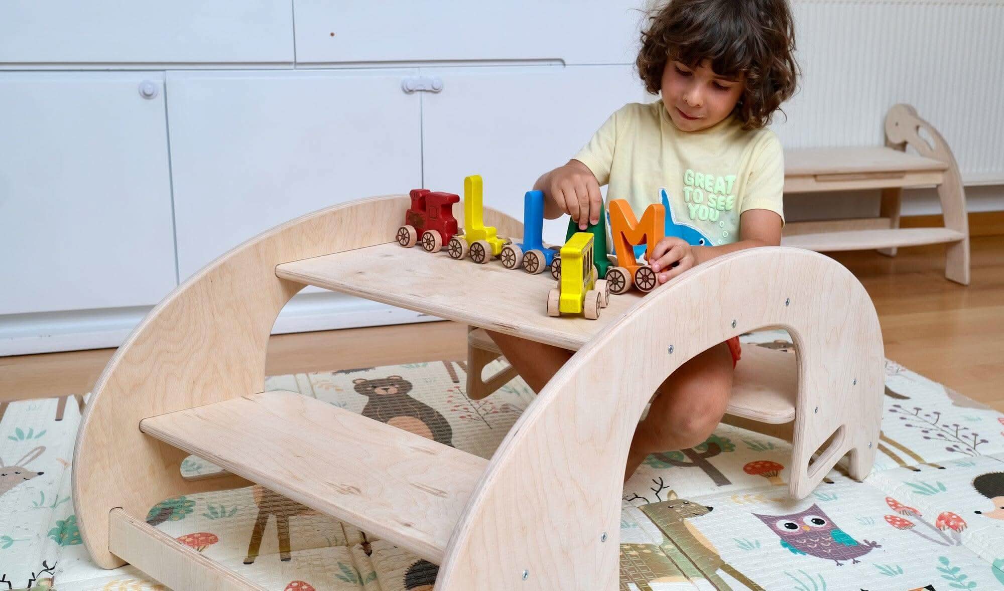 2in1 Montessori Seesaw and Table Chair Set