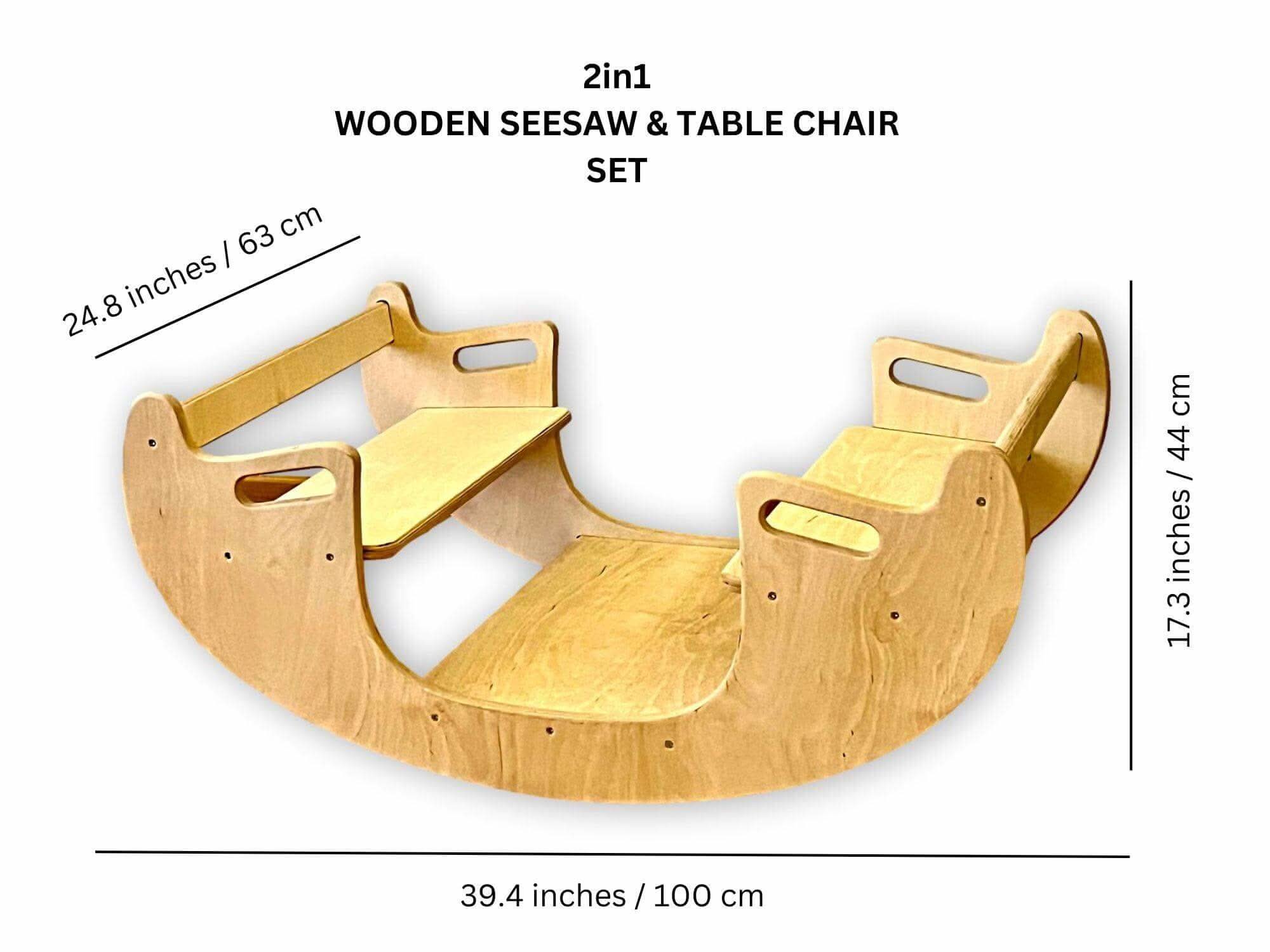 2in1 Montessori Seesaw and Table Chair Set