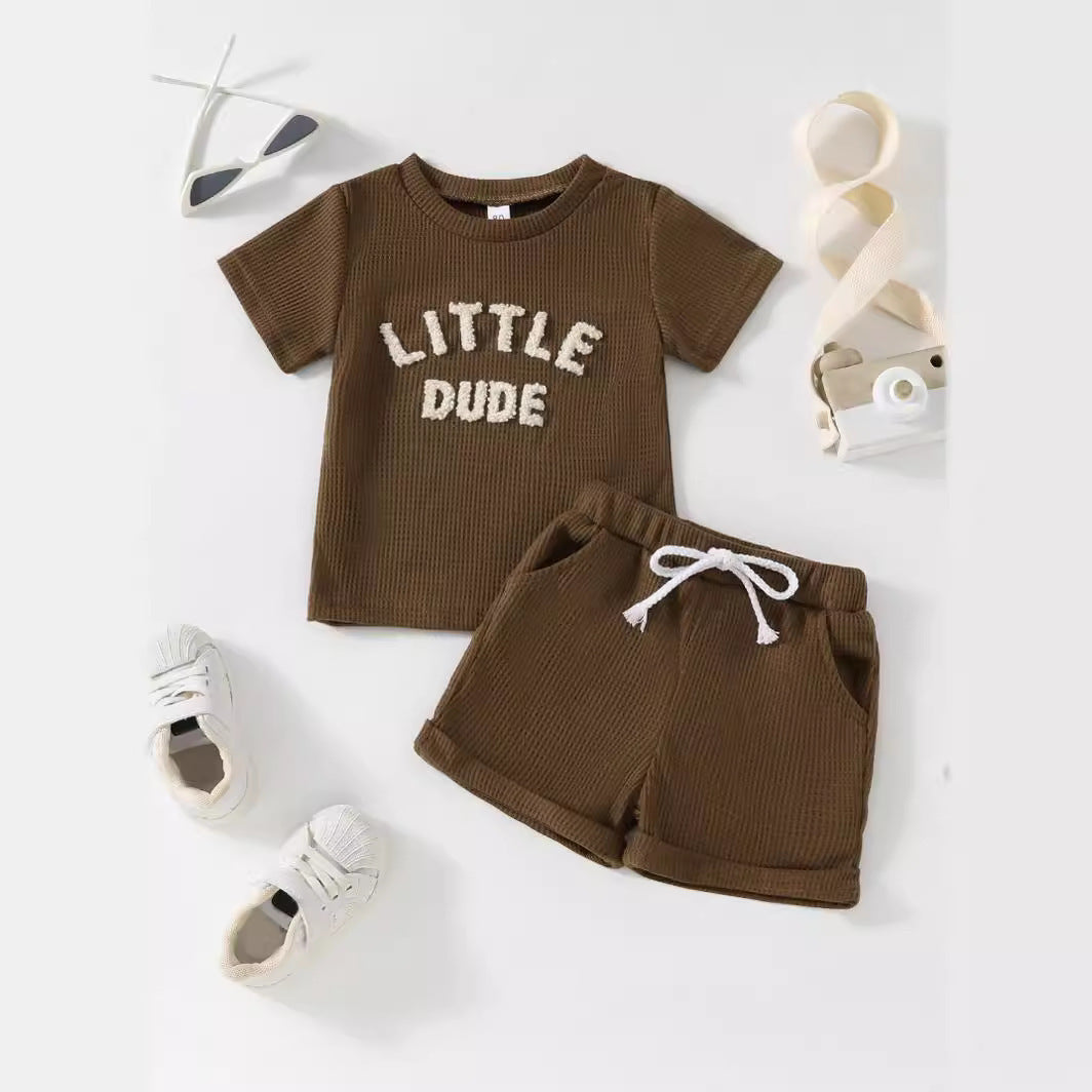 Baby Boy Short Sleeve Shorts Two-piece Set Casual And Comfortable Suit