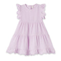 Lavender Eyelet Flutter Sleeve Gauze Easter Dress