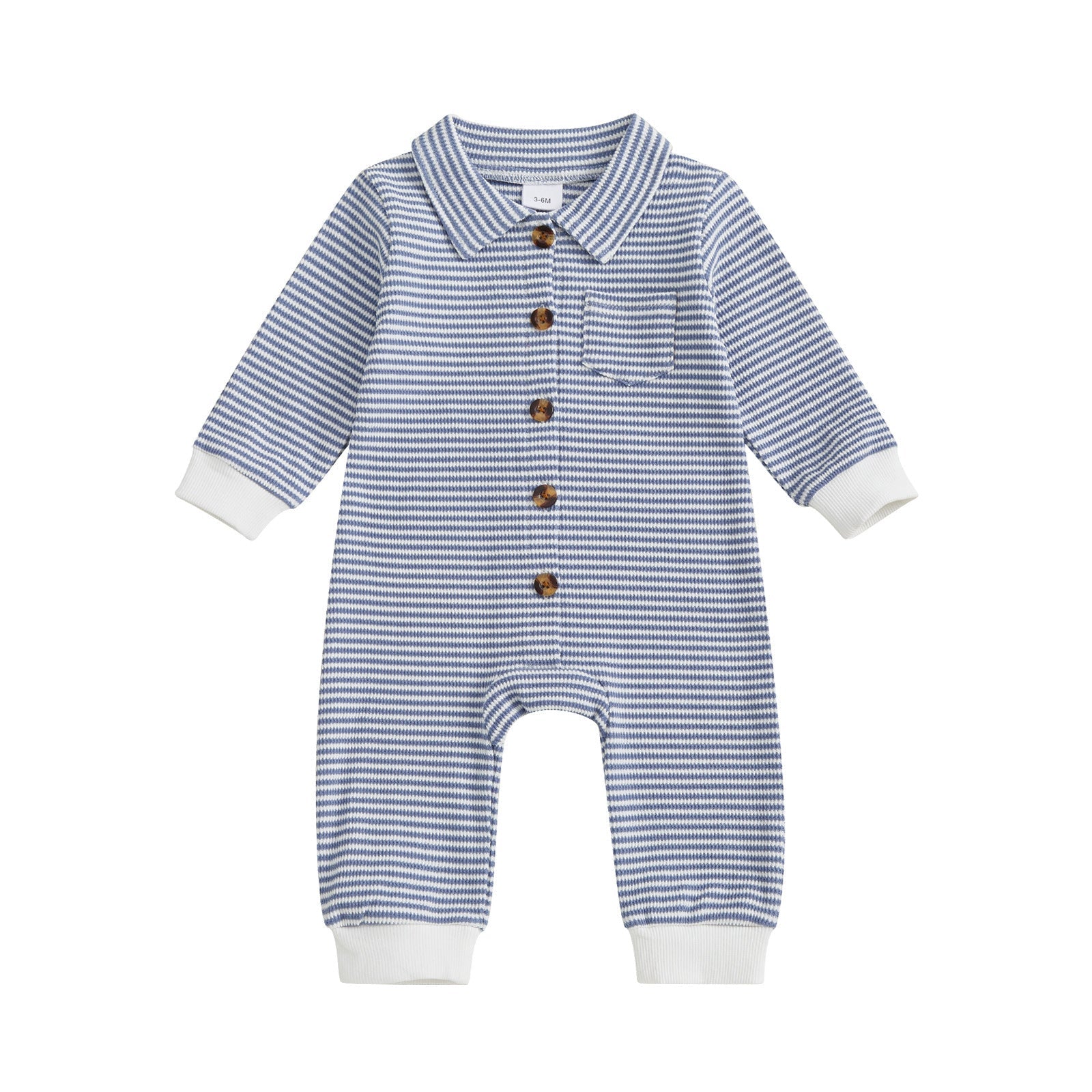 Babies' Jumpsuit Front Open Single-breasted Knitted Long Sleeve