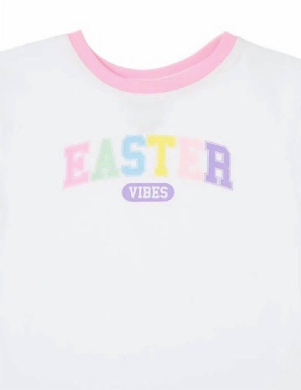 Girl's Easter Vibes Ringer Boxy Tee