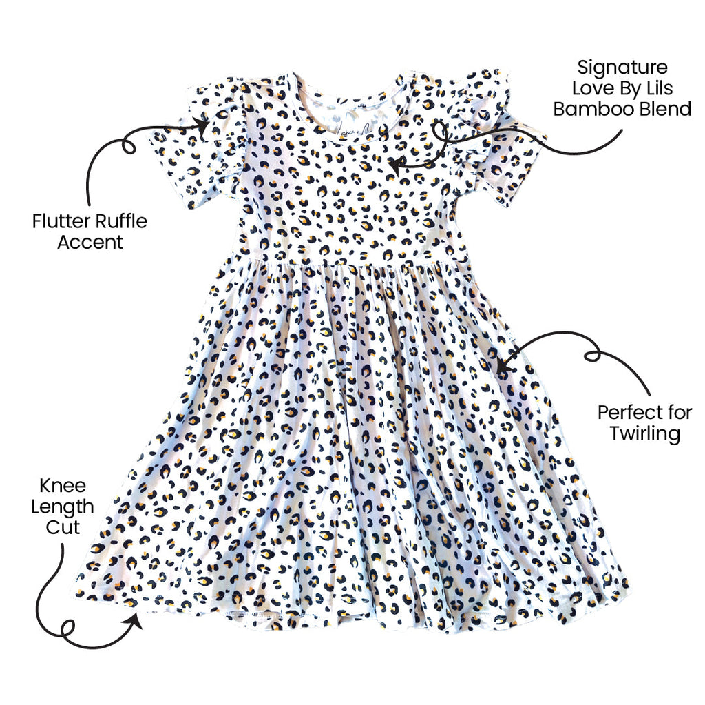 Allie Leopard Bamboo Ruffle Spin Dress