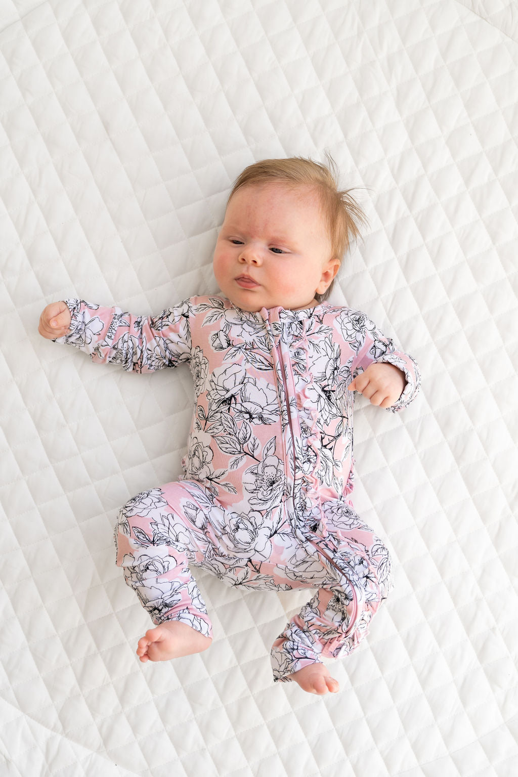Allie Floral Bamboo Ruffle Convertible Footie (2T-4T)