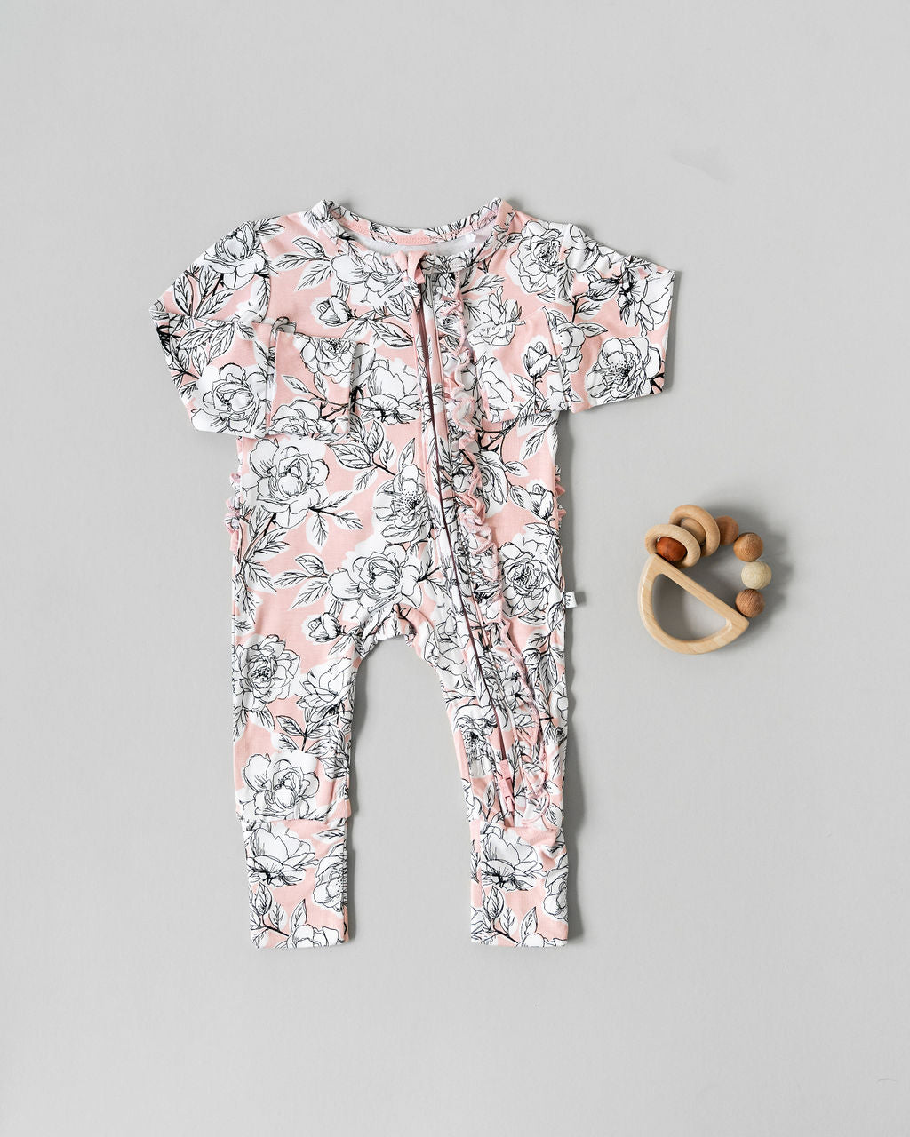 Allie Floral Bamboo Ruffle Convertible Footie (2T-4T)