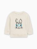 Easter Bunny With Blue Glasses Organic Cotton Baby toddler Pullover