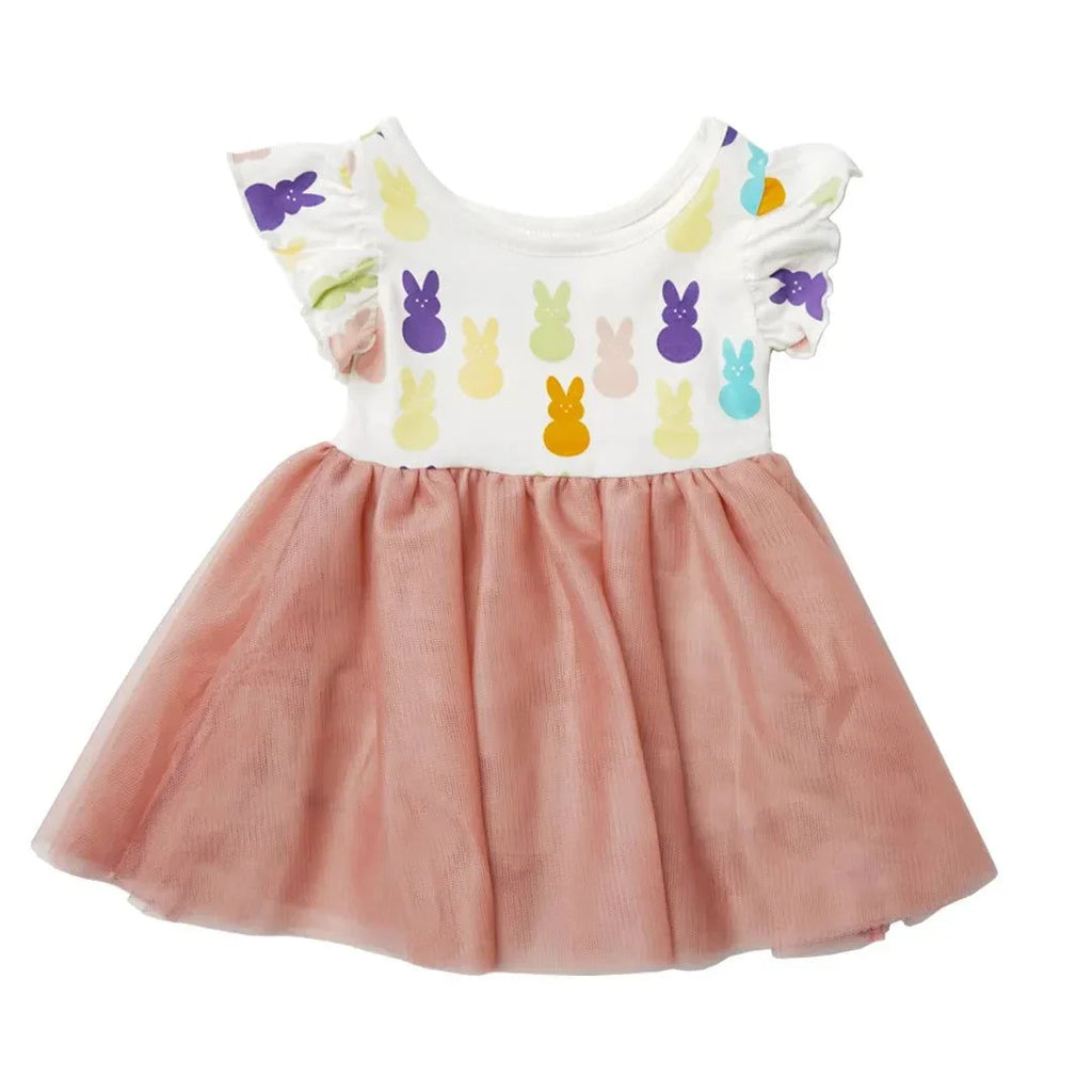 Peeps Easter Bunny Tulle Twirl Baby Dress and Girl Dress