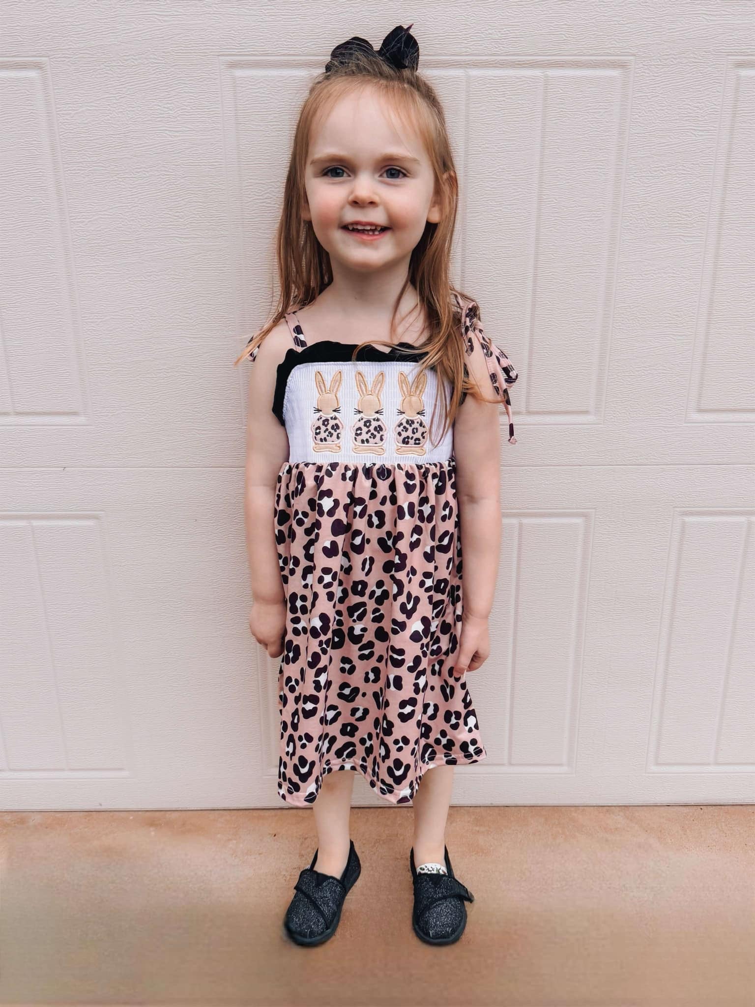 Smocked leopard bunny Dress
