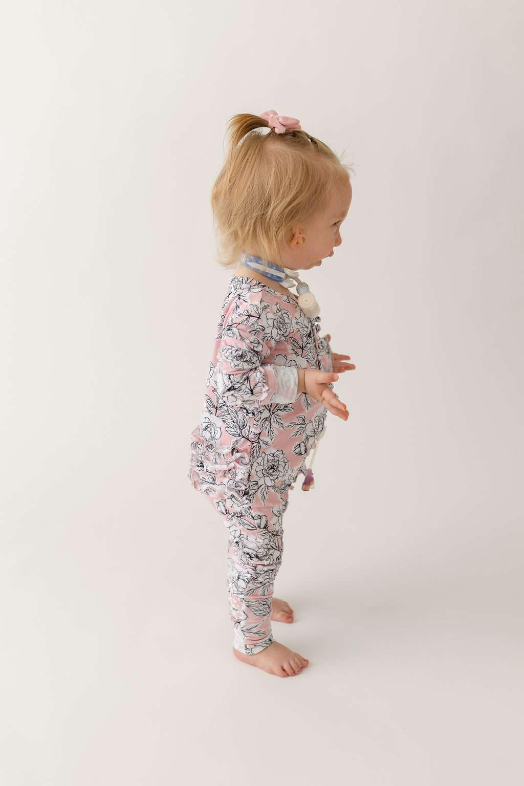 Allie Floral Bamboo Ruffle Convertible Footie (2T-4T)