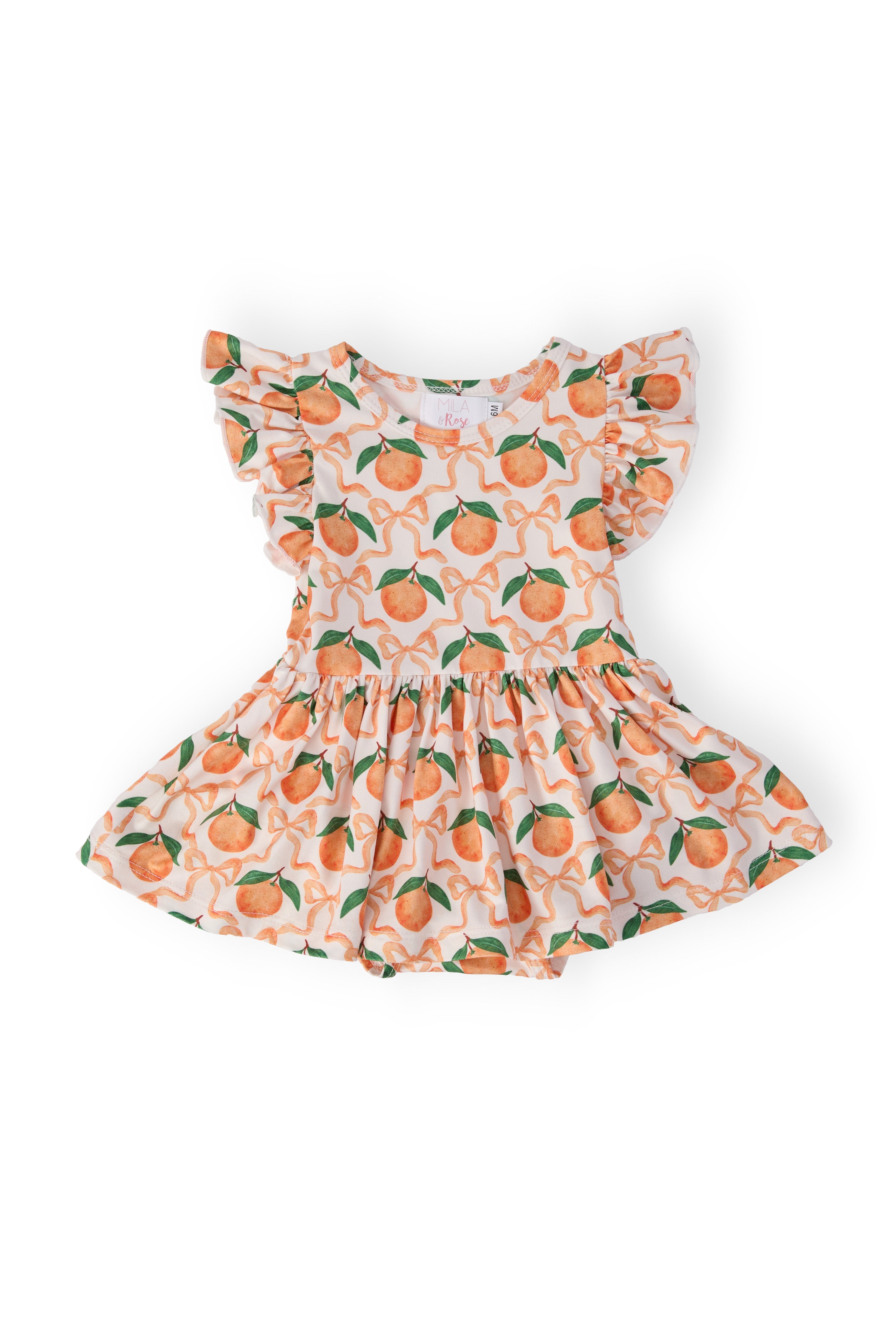 Orange Orchard S/S Flutter Twirl Bodysuit