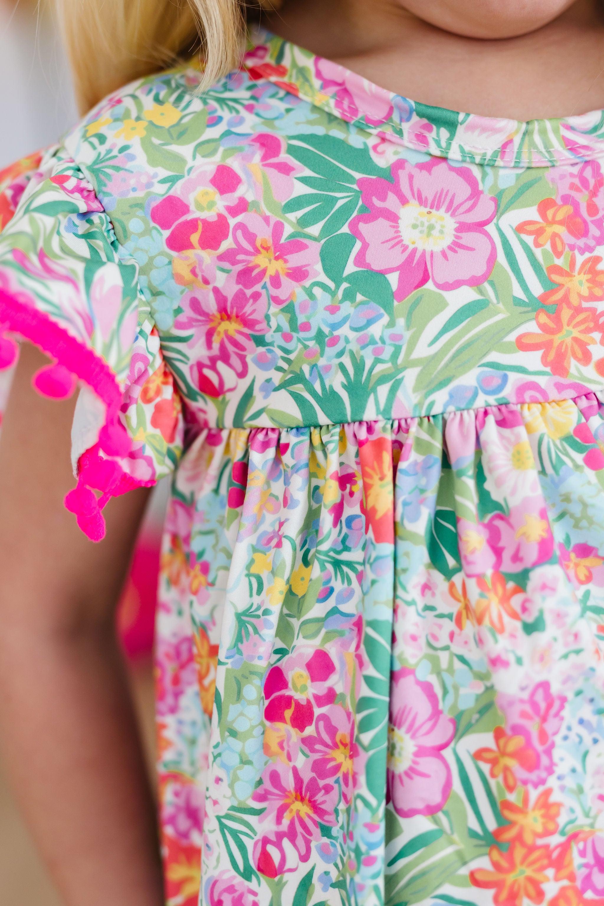 Preppy Petals Pom Pom Dress
