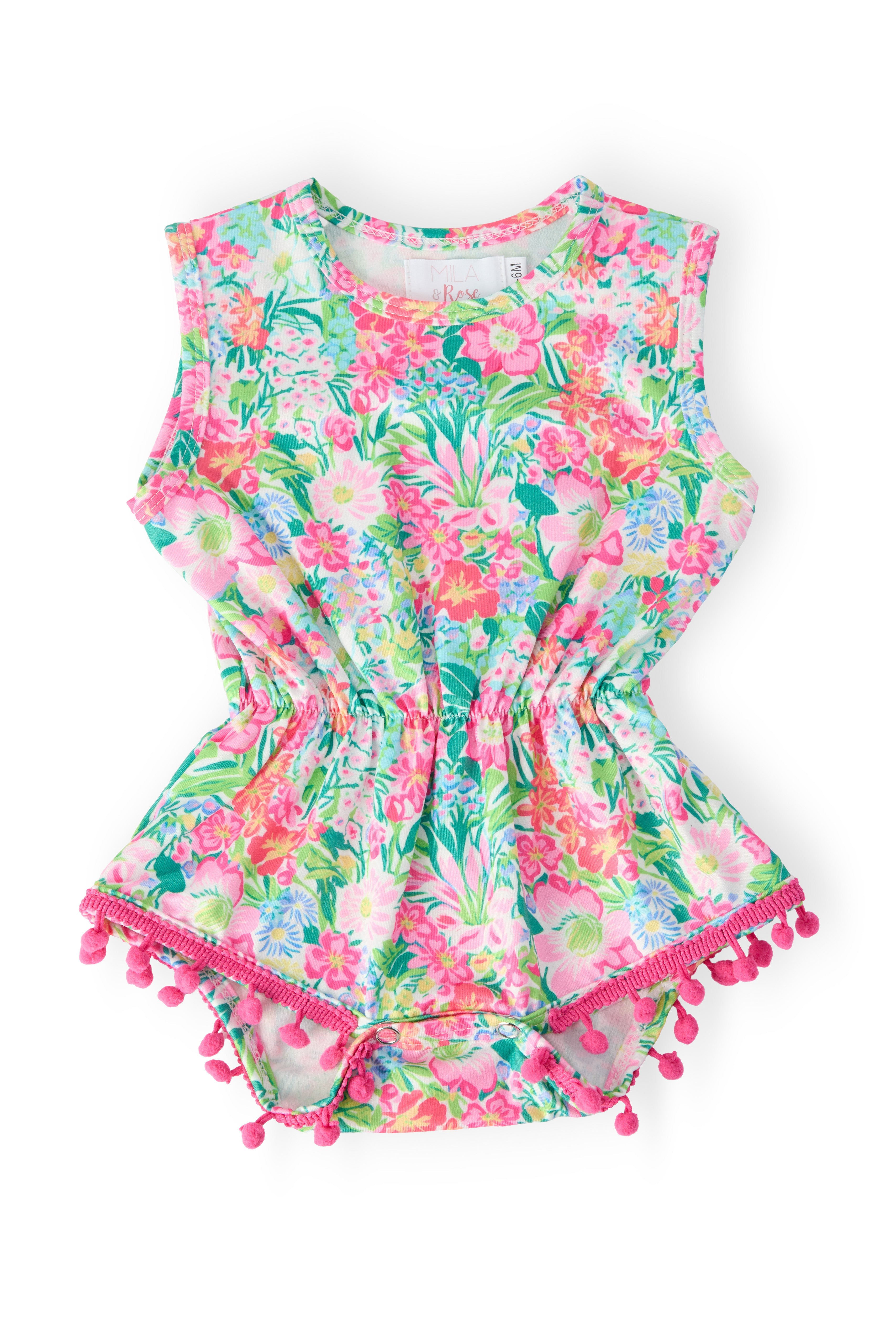 Preppy Petals Pom Pom Romper