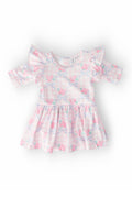 Ribbons & Roses 3/4 Sleeve Flutter Twirl Bodysuit