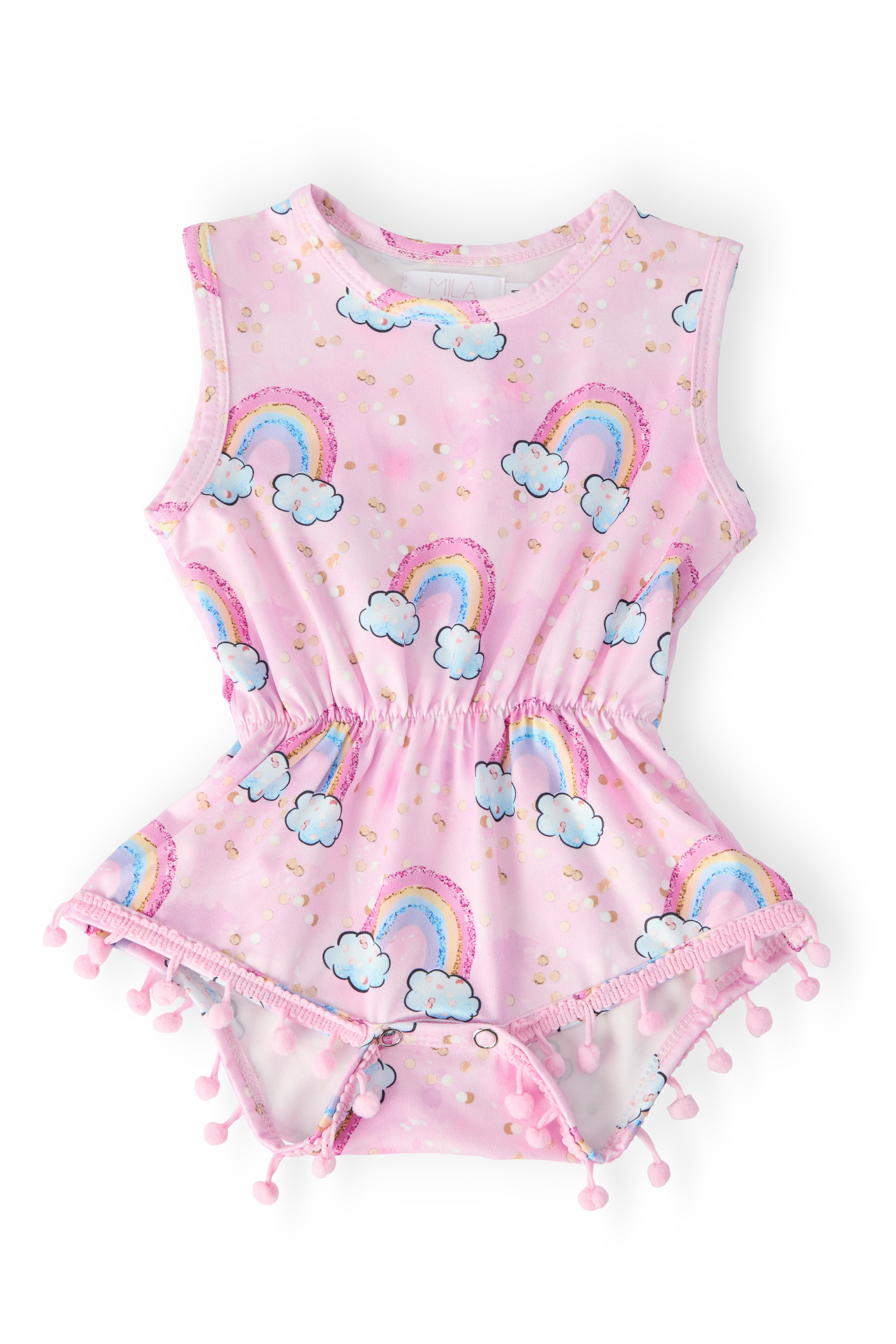 Sparkling Rainbows Pom Pom Romper