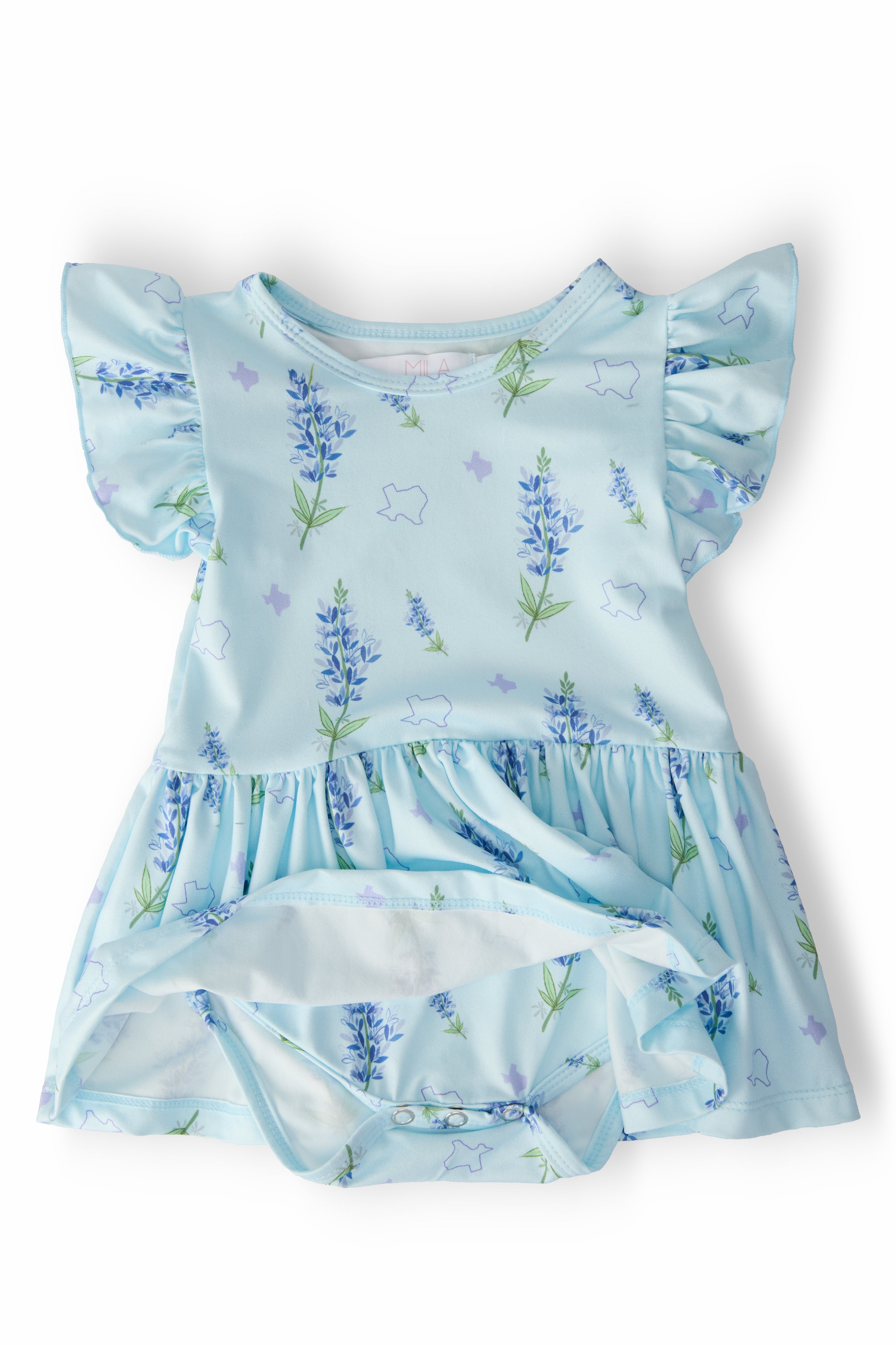 Texas Bluebonnets S/S Flutter Twirl Bodysuit