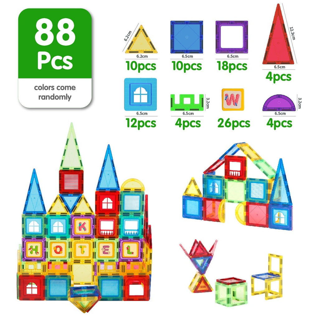 65cm Colorful Window Childrens Magnetic Building Toy  Educational Magnetic Blocks