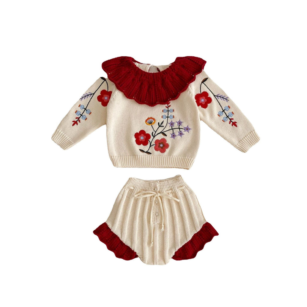 Autumn New Baby Girl Knitting Suit