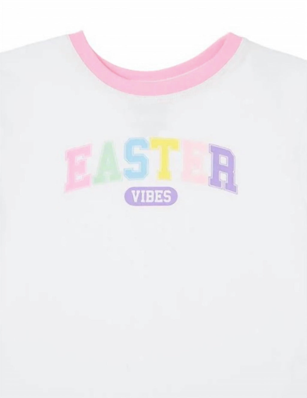 Girl's Easter Vibes Ringer Boxy Tee