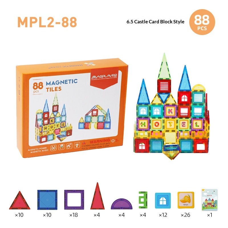 65cm Colorful Window Childrens Magnetic Building Toy  Educational Magnetic Blocks