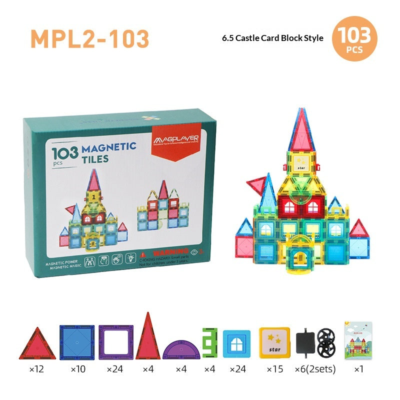 65cm Colorful Window Childrens Magnetic Building Toy  Educational Magnetic Blocks
