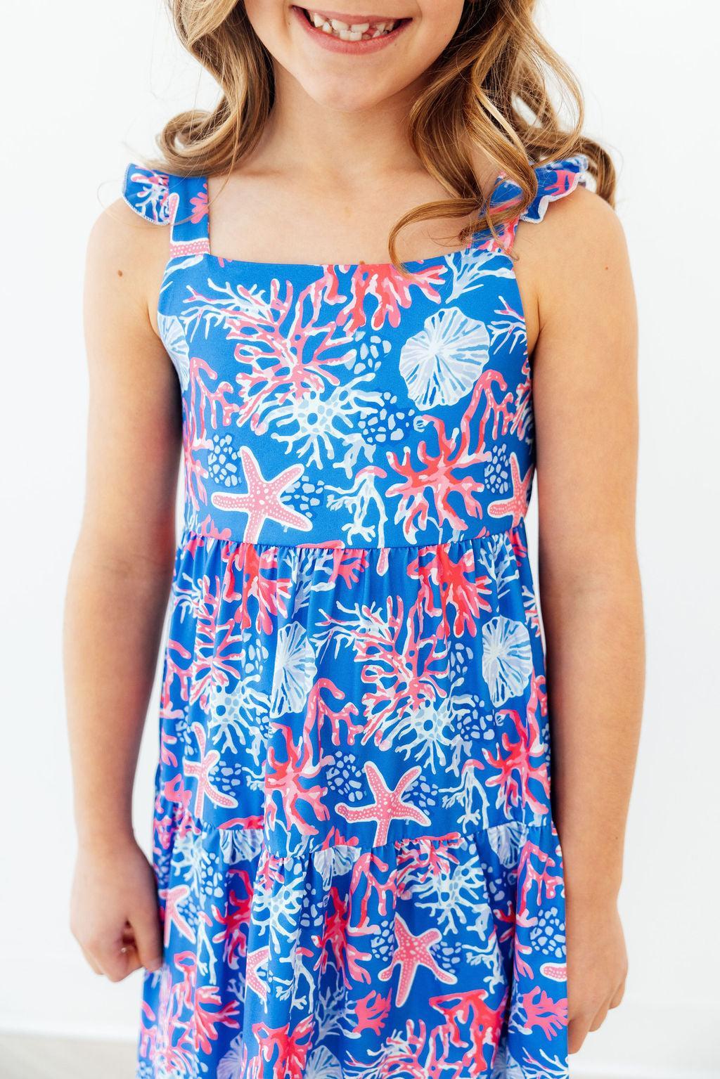 Coral Cove Ruffle Maxi Dress