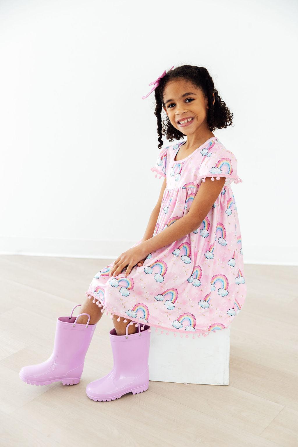 Sparkling Rainbows Pom Pom Dress