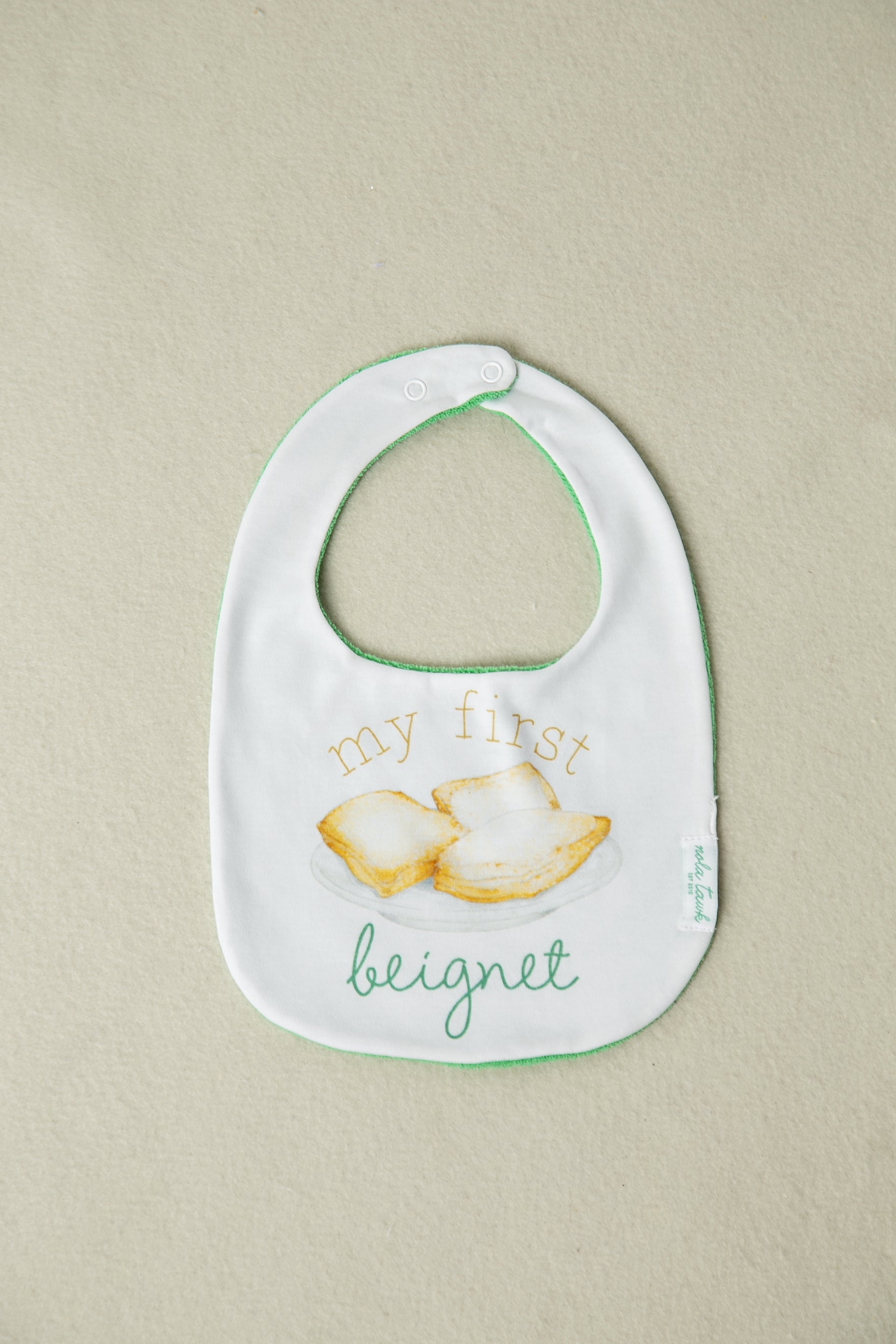 My First Beignet Organic Cotton Baby Bib