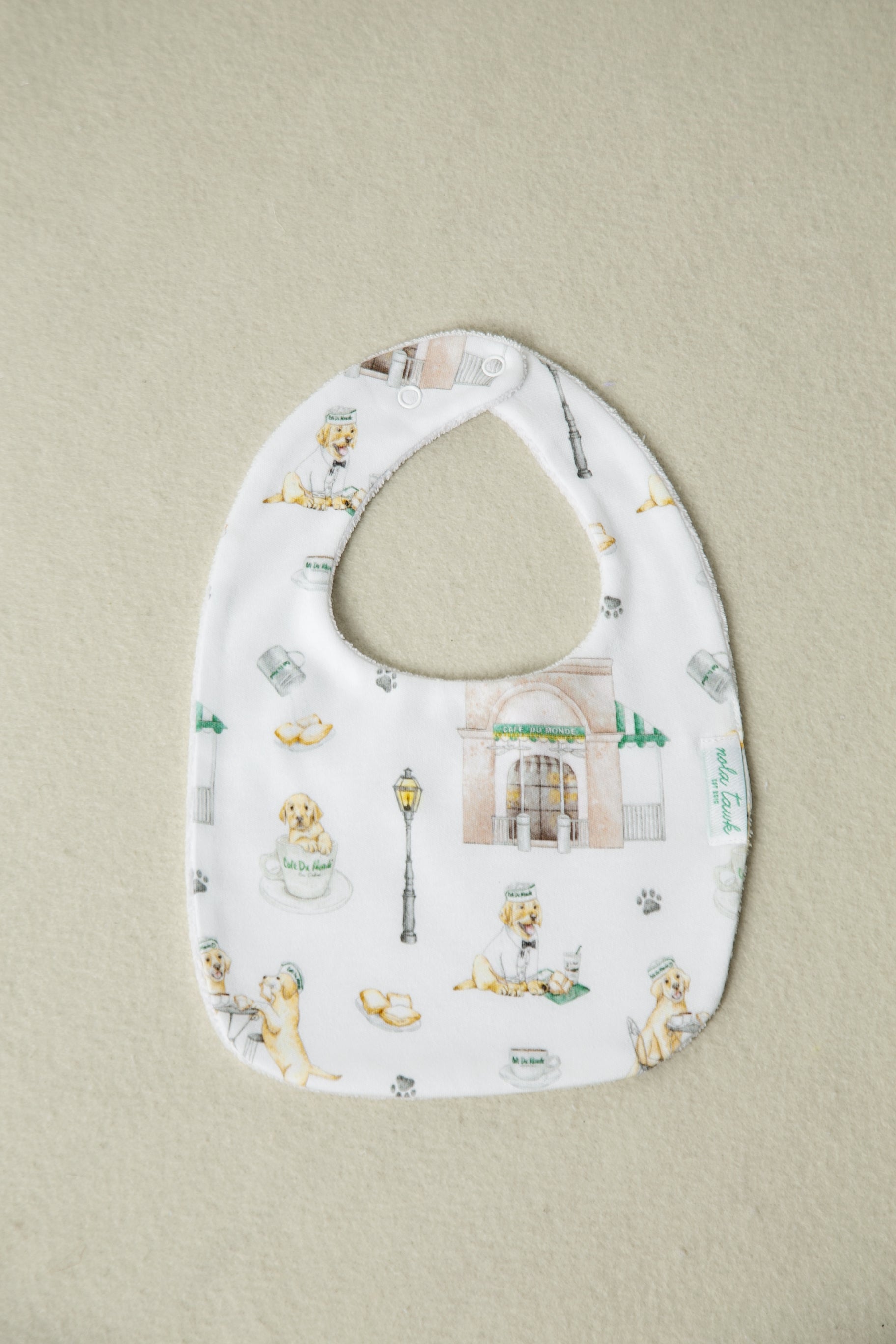 Powdered Sugar and Puppies Organic Cotton Baby Bib
