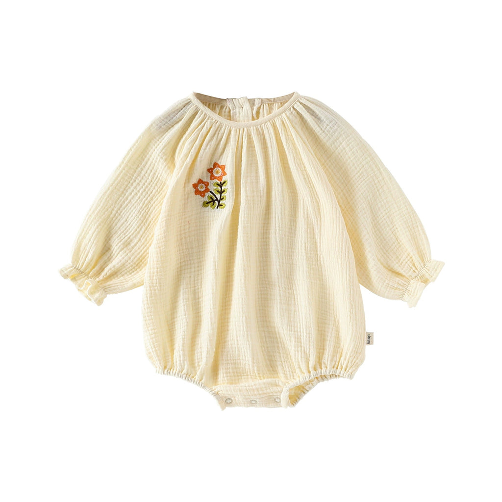 Arrival Baby Girls Long Sleeves Casual Flowers Embroidered Pattern
