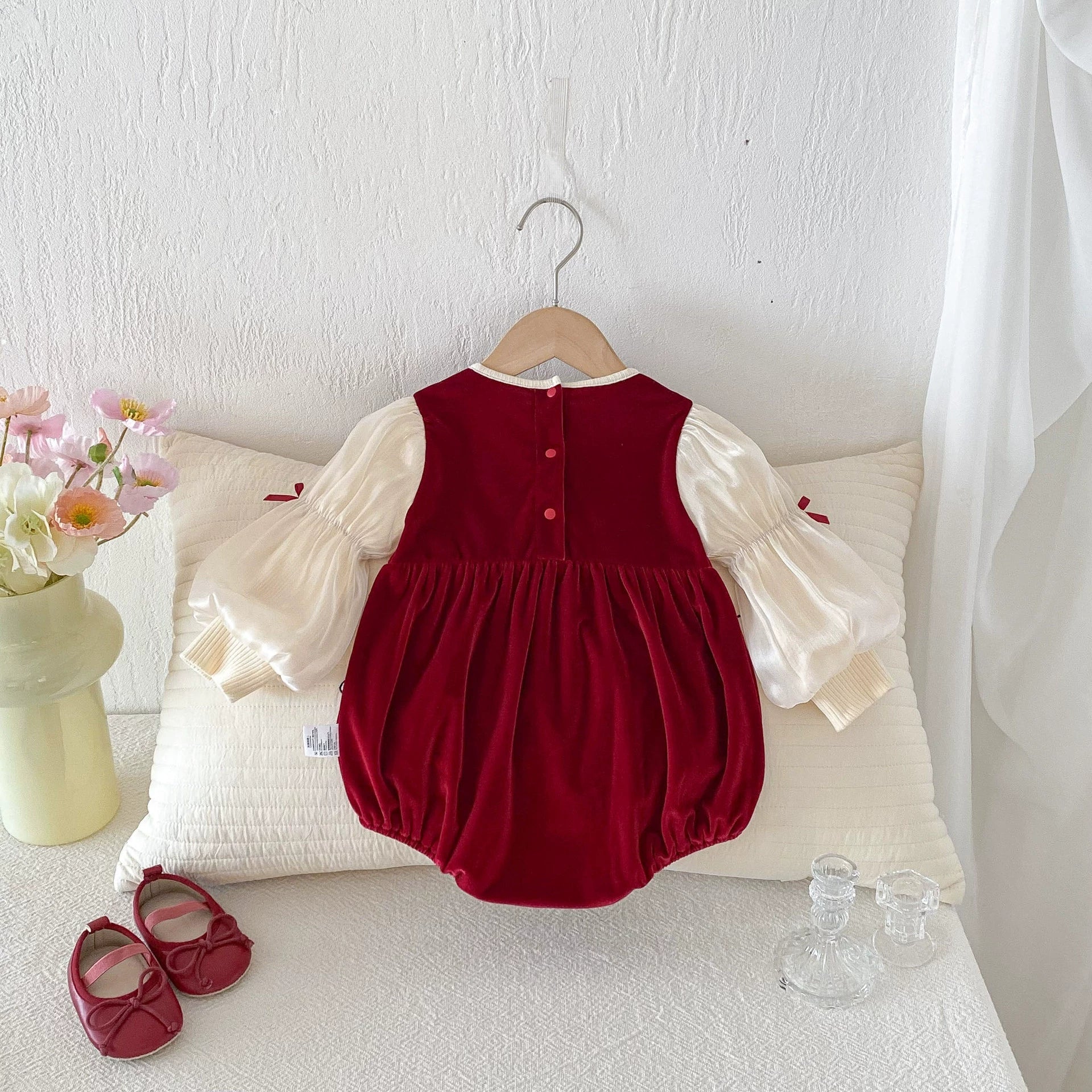 Autumn Arrival Baby Girls Long Sleeves Butterfly-bows Decorated Color